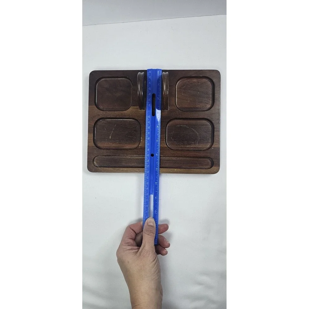Vintage‎ DECC Decatur Industries Walnut Valet Tray Dresser Organizer Men